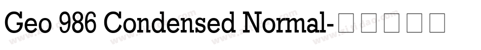 Geo 986 Condensed Normal字体转换